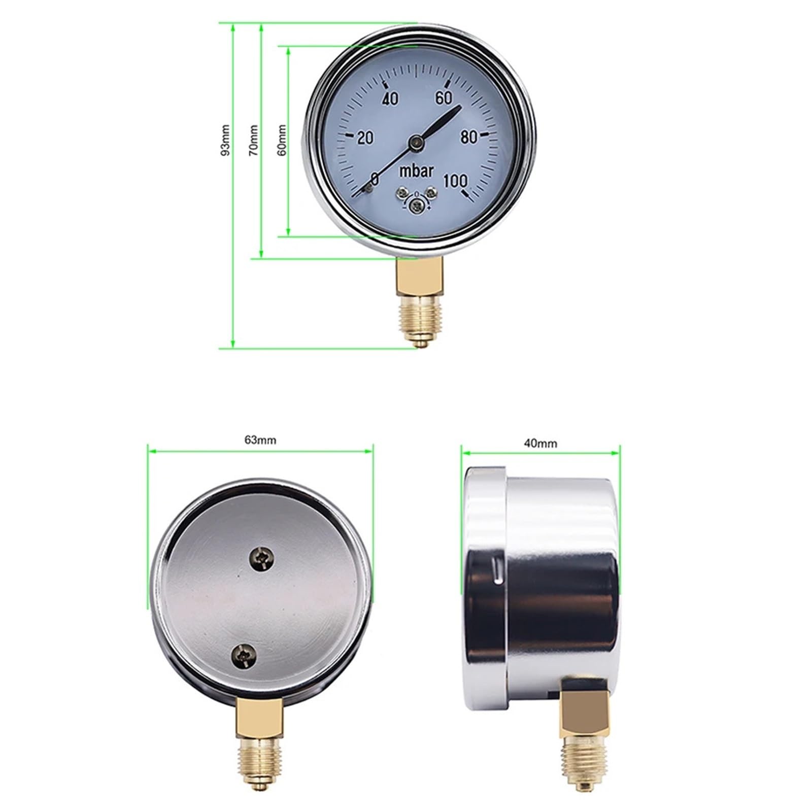Misuratore di Pressione mbar 0-600mbar Calibrabile Manometro Digitale