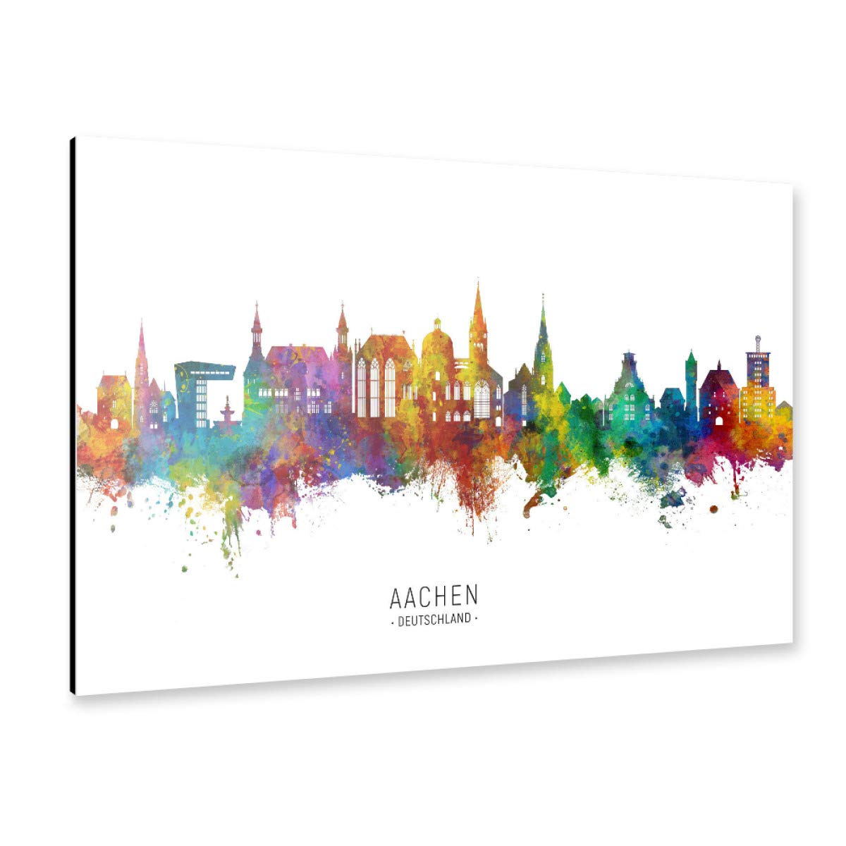 artboxONE Alu-Print 60x40 cm Aachen Germany Skyline txt von Künstler Michael Tompsett
