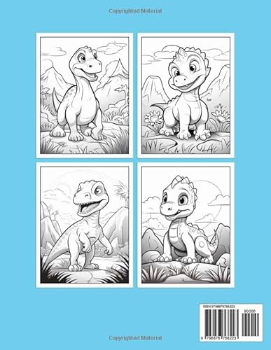 Dinosaurs Coloring Book for Kids: Creative Dinosaur Illustrations, Large Size Print, One-sided Image