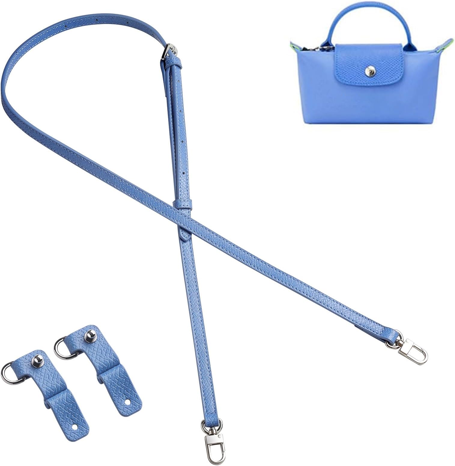 Purse Straps Replacement, Leather Handbag Crossbody Shoulder Strap Kit Adjustable for Mini Longcamp Tote Bag Women