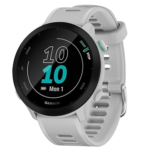 Garmin Forerunner 55 - Multi-Activity Running GPS Watch with Coach Training and Wrist Cardio Functions – White