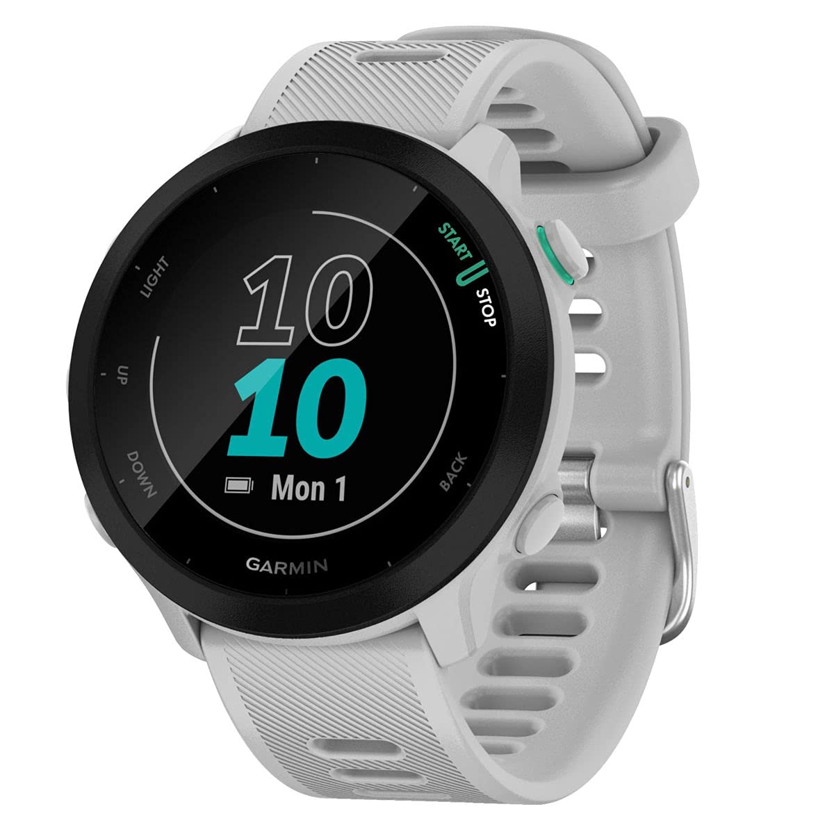 Garmin Forerunner 55 Easy to Use Lightweight GPS Running Smartwatch, Running and Training Guidance, Safety and Tracking Features Included, White - Whitestone