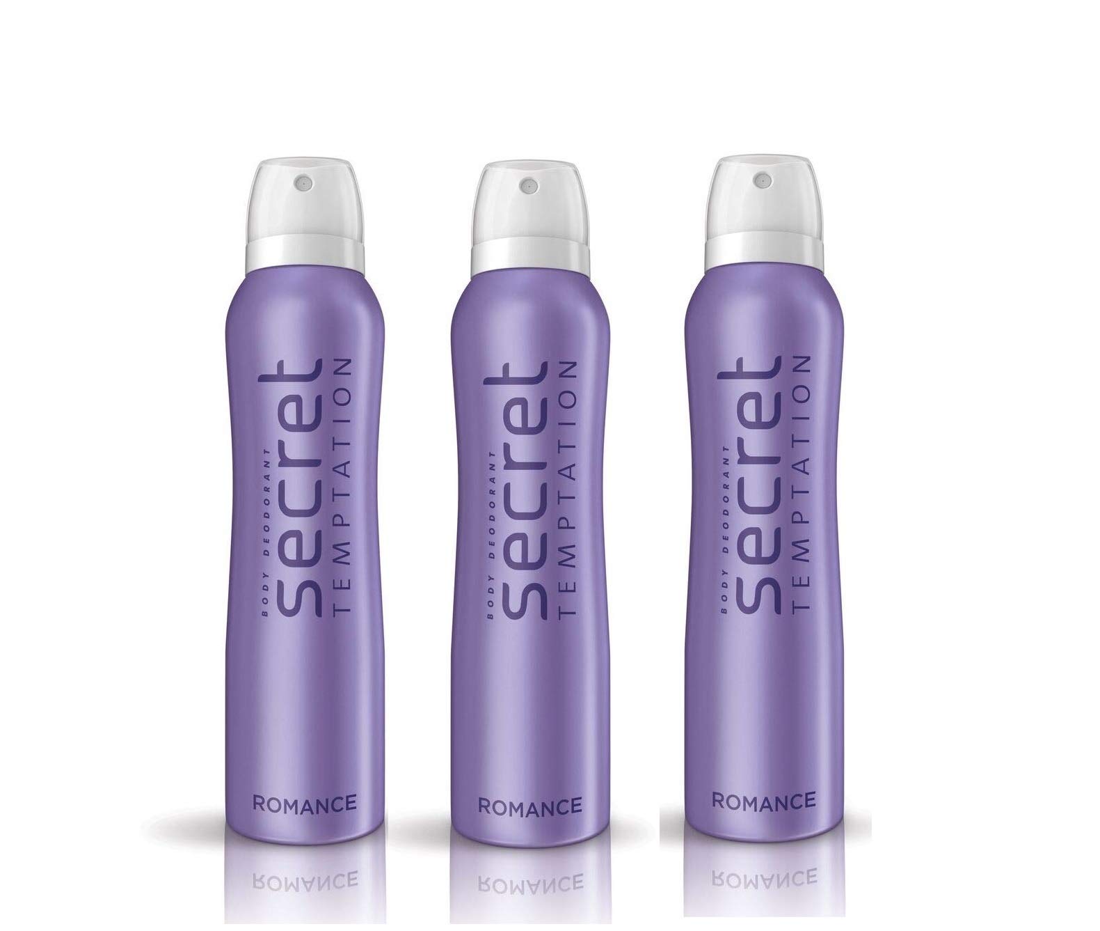 secret temptation romance deodorant 225 ml each (pack of 3)