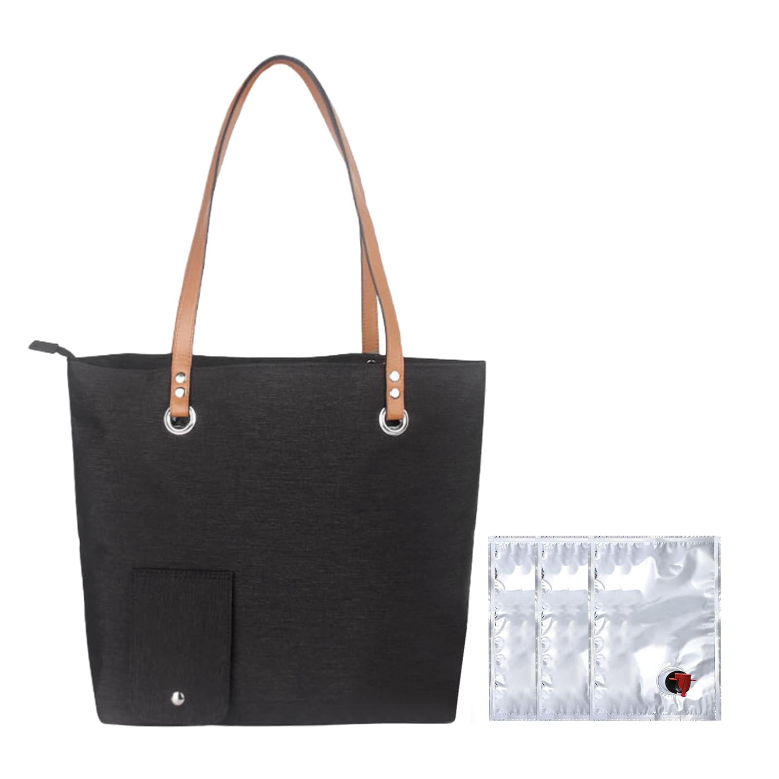 DYUEE Tote Bag Purse with Hidden Spout, Beach Tote Bag with 3 Bladder Bag Hidden Insulated Compartment