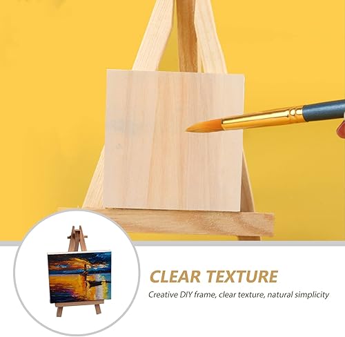 Miniatura 6 de DECHOUS Marco cuadrado de madera DIY del panel en blanco de 5pcs para la pintura de proyectos de artesanía