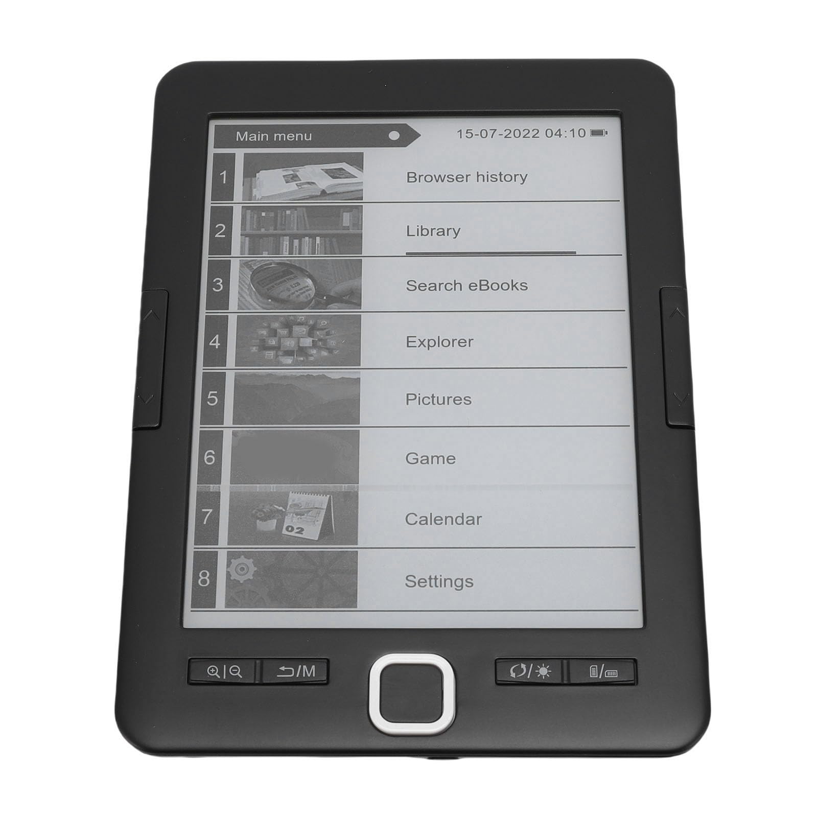 6 Zoll 8G 128 MB HD-Touchscreen-Tintenbildschirm Tragbarer E-Reader, Taschenbuch-PDF-Reader mit Schnellerem Seitenwechsel, E-Book- für Erwachsene, Unterstützt Mehrere Textbildformate