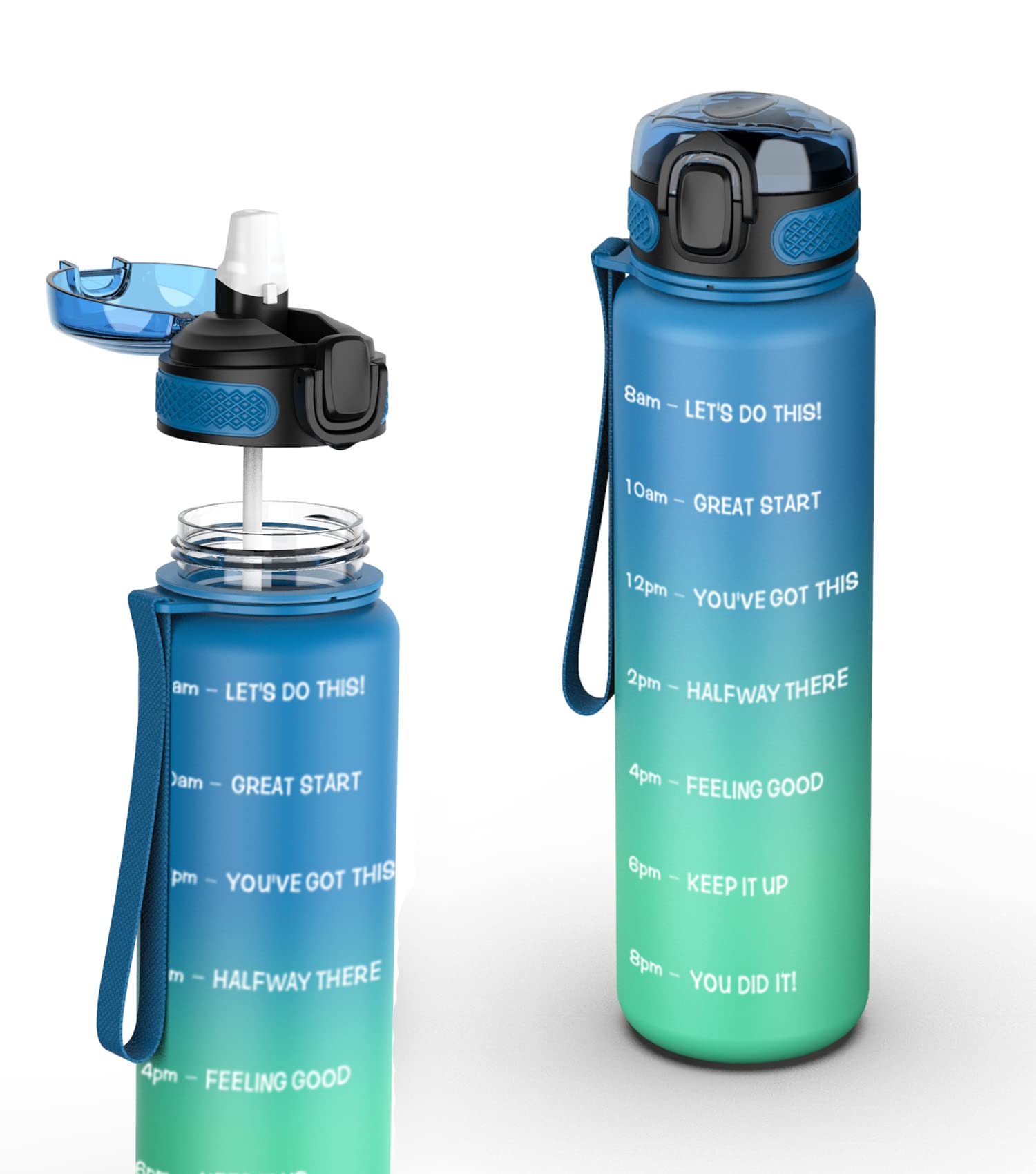 Motivational Water Bottle - Track Hydration & Stay Inspired -1