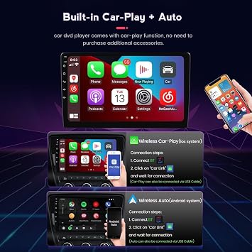 Android car Radio for Honda Civic 1995-2001 Right Hand Drive Only,9 inch Car Stereo Touch Screen Upgrade with Wireless CarPlay/Android Auto GPS Navigation WiFi AM FM Radio Head Unit,2G+32G