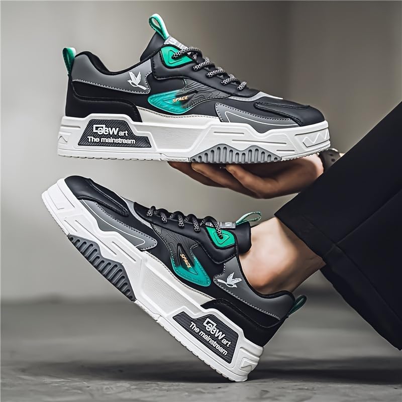 Men's Fashionable Thick Soled Skateboard Shoes, Suitable for Outdoor Campus Walking3