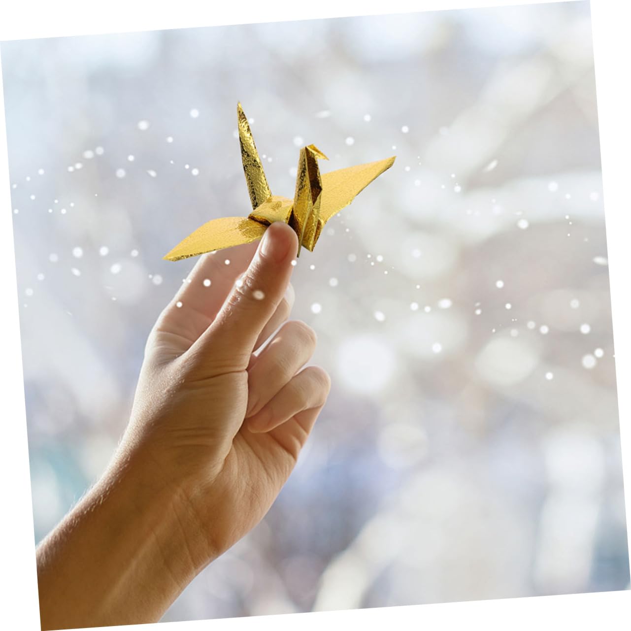 Papel de Origami Cuadrado Cara, 200 Hojas, Brillo Perlado