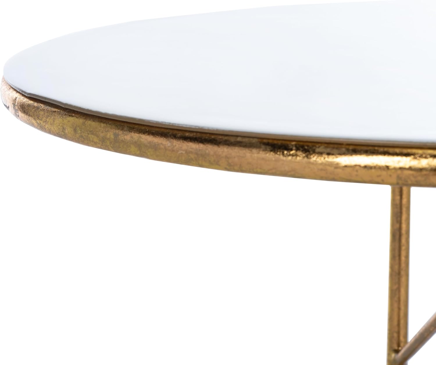 Safavieh Home Sionne White and Gold Round C Table