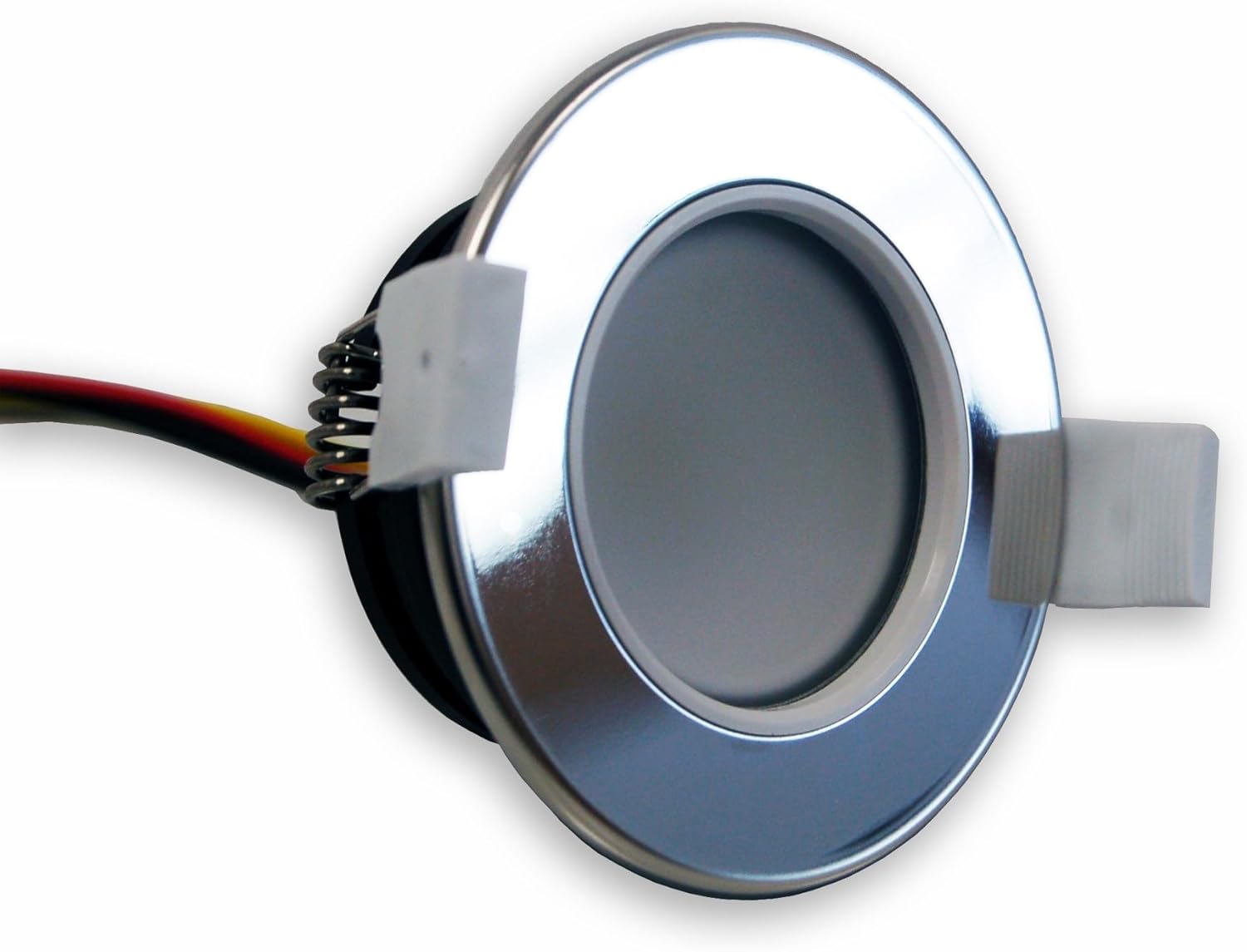 Lumishore DL65 LUX Downlight – Full Color CRGBW (Chrome Bezel), Dimmable, Flush Mount, Shallow Depth, 60-0390