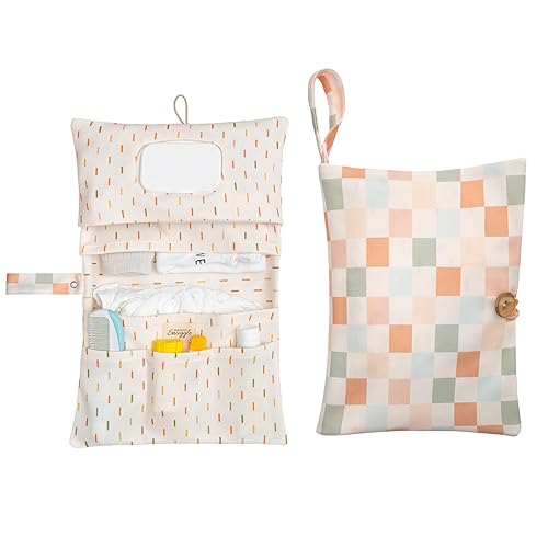 MAISON Snuggle Baby Diaper Bag Organizer, Portable Baby Essentials Storage Pouch for Parents and Caregivers, Organizer Insert for Stroller and Handbag, Machine Washable (Gingham)