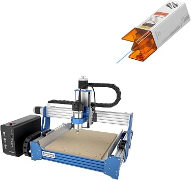 Genmitsu PROVerXL 4030S CNC Router Machine + CFL10-40 Laser Module, with 710W Spindle, Upgraded 3-Axis Desktop CNC Milling Machine for Wood, Metal, Acrylic, High Precision Linear Rails, 130mm Z-Height