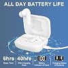 Wireless Earbuds, Smart Touch Screen Wireless Earphones Bluetooth 5.4 Headphones in Ear with ANC/ENC Calls Noise Cancelling & HiFi Stereo, IPX5 Waterproof Ear Buds LED Display Control/35dB/White
