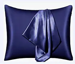 Par de Fronhas de Cetim Antifrizz Premium (Azul Marinho)