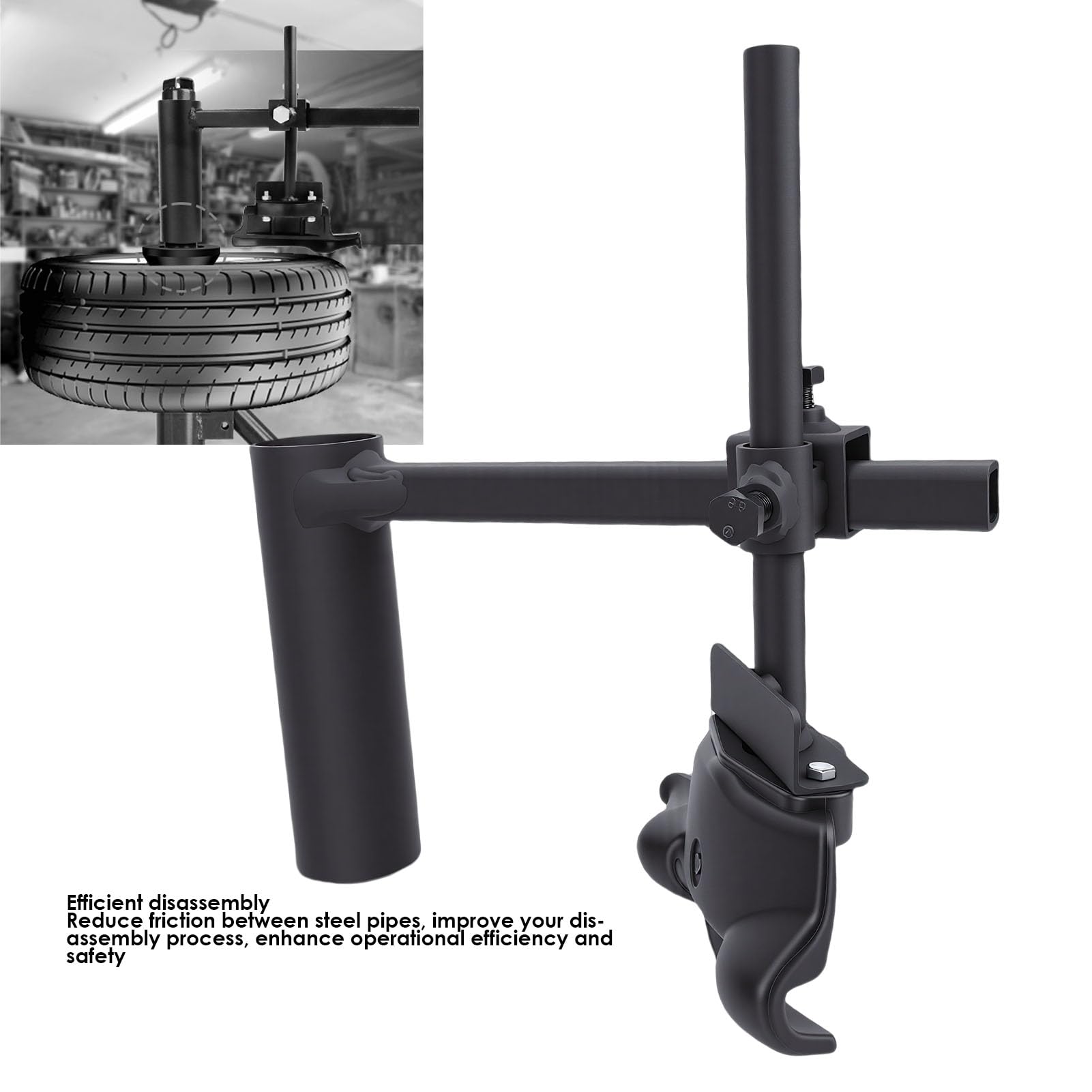 Qqmora Smontagomme Manuale Kit Testa D'Anatra Supporto per Smontagomme Manuale Attrezzo di Smontaggio Strumento di Montaggio Rimozione Pneumatici Maniglia Fissa in Acciaio al Carbonio