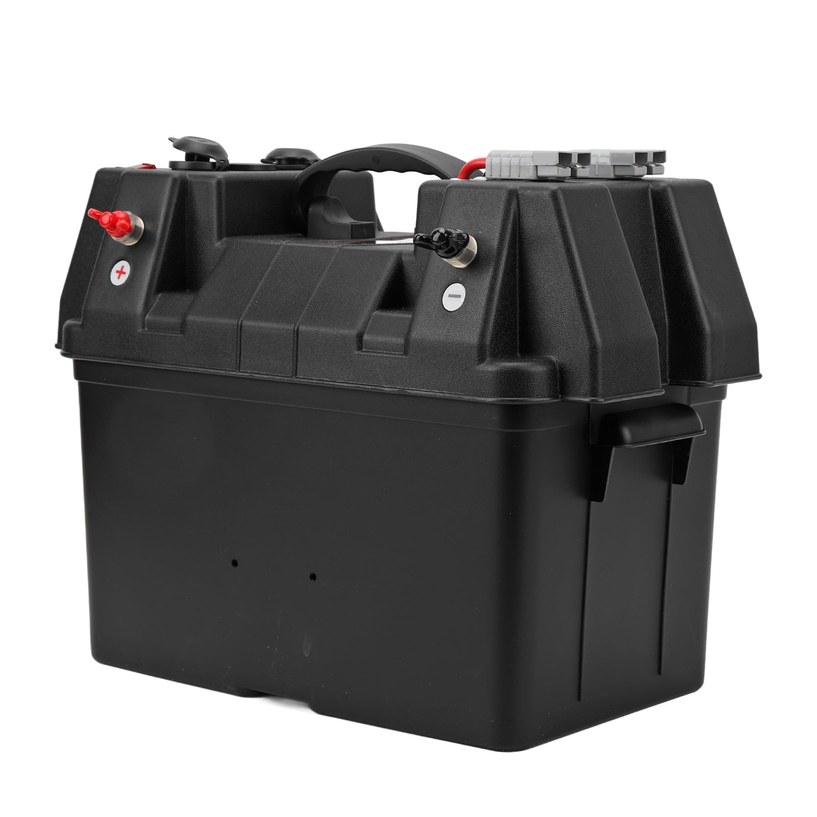 Generic Inteligentna Skrzynka na Baterie Power Center z Szybkozłączem, Dwoma Portami USB, Woltomierzem i Gniazdkiem 12 V do Samochodu Kempingowego SUV ATV Ciężarówka Motocykl – Obudowa Odporna na