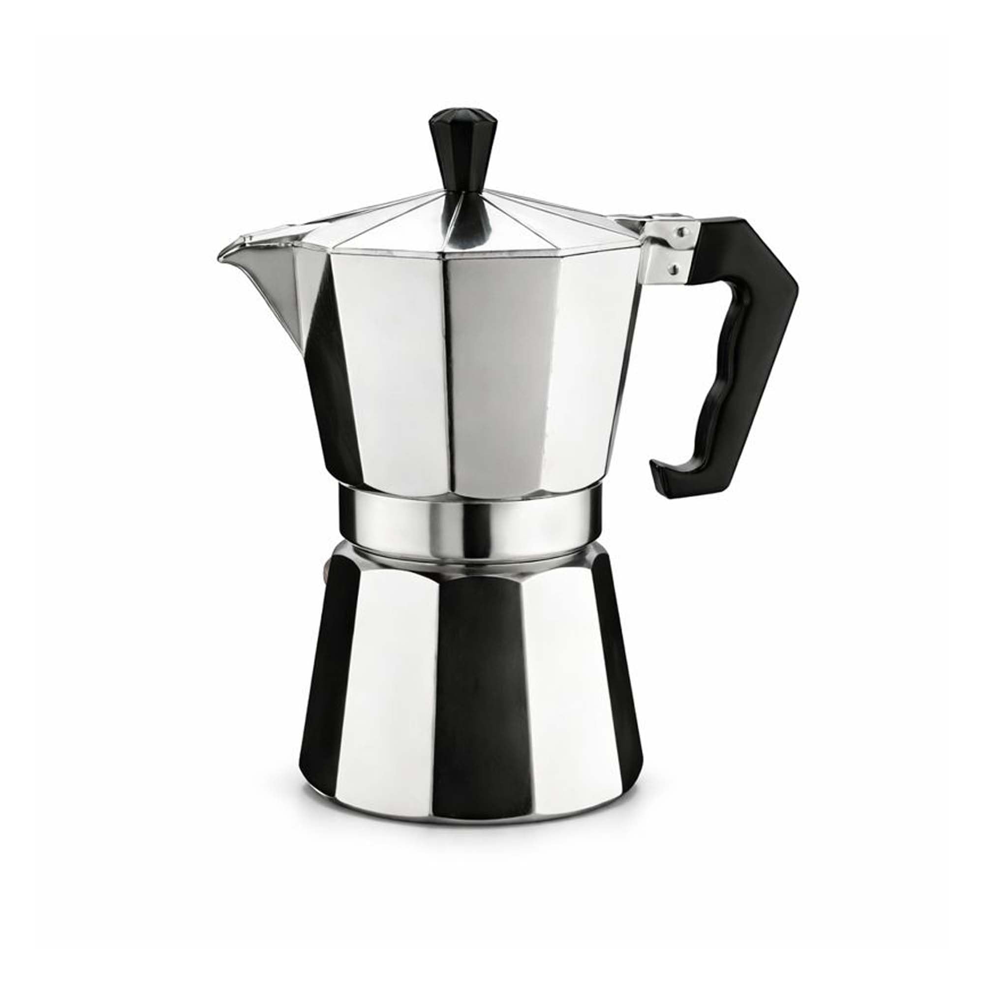 PEBBLE HUG Stovetop Coffee Maker, Heat-Resistant Ergonomic Handle, Easy to Use and Clean, Compact and Space-Saving, Smooth Pouring, Perfect for Home Kitchens, Offices, (6 Cup)