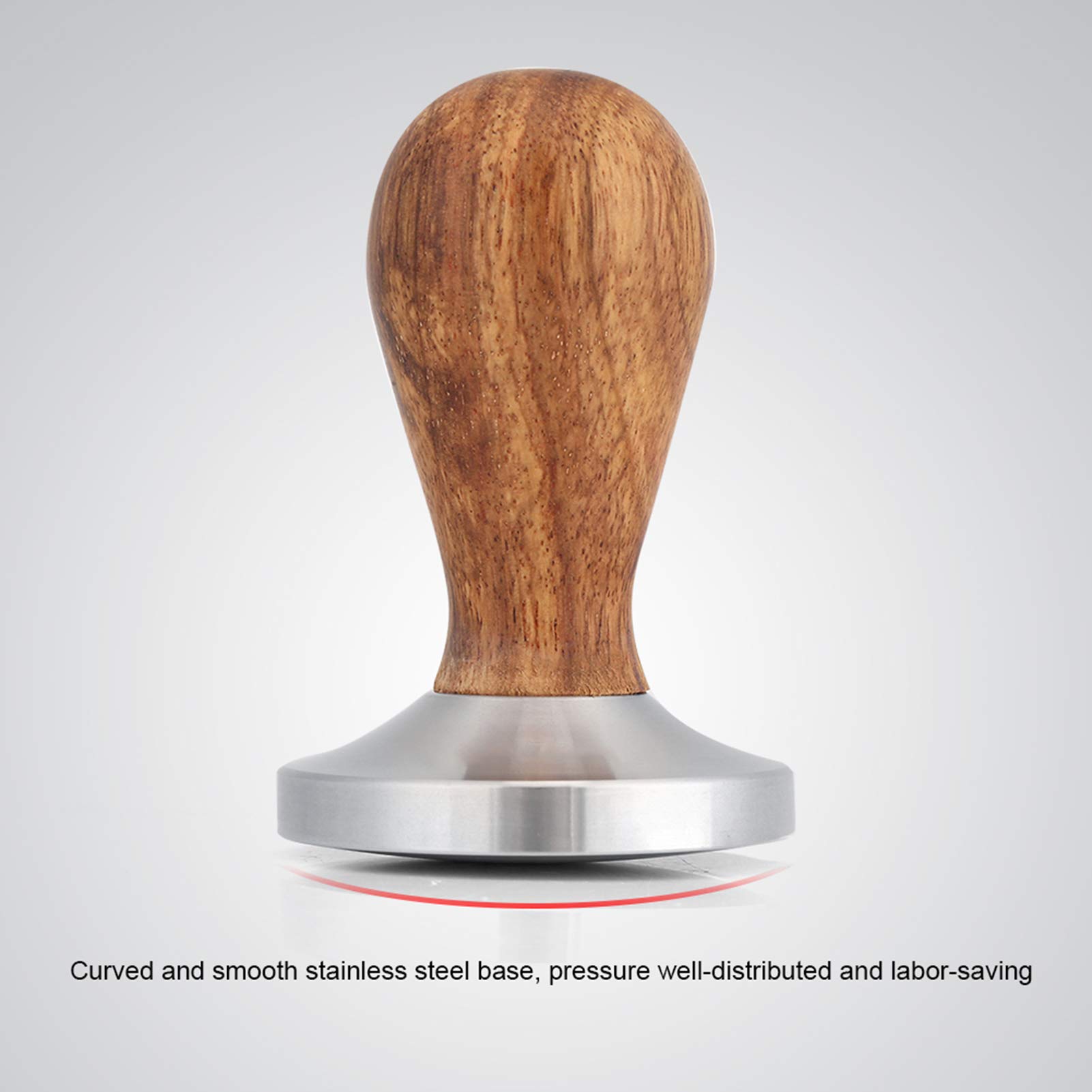 Locadence 58mm Espresso Tamper, Coffee Tamper Espresso Press with Curved Stainless Steel Base, Espresso Beans Press Tool with Ergonomic Handle for Kitchen