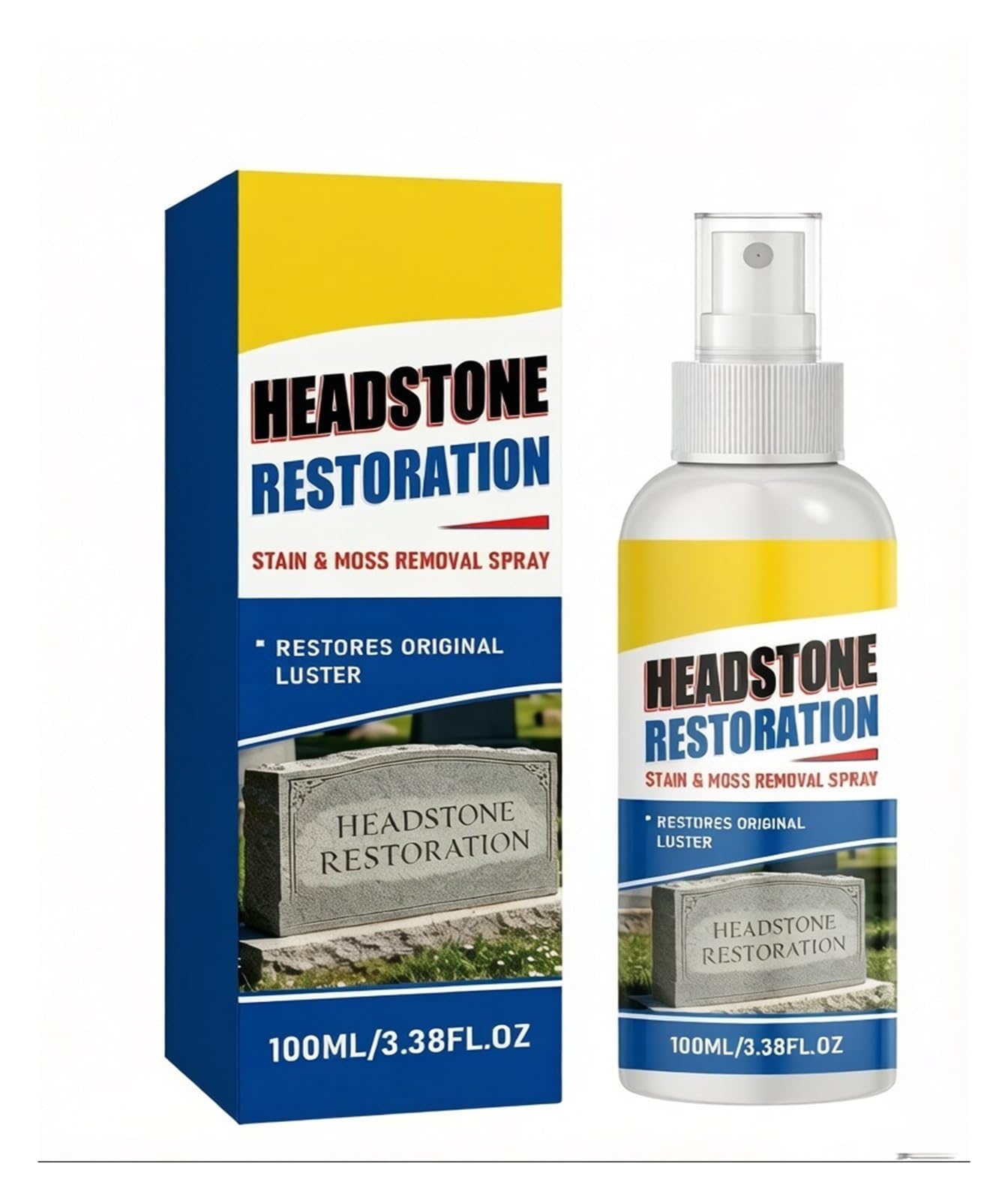 Limpiador De Lápidas 100 Ml | Pule las superficies y protege la piedra contra la intemperie.(3pcs)