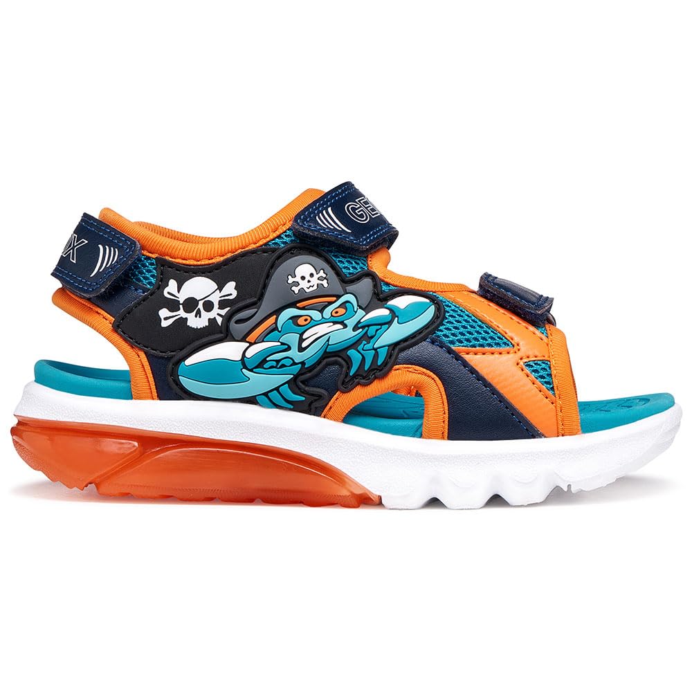 Geox Boy's J Sandal Ciberdron B, Petrol Orange, 34 EU