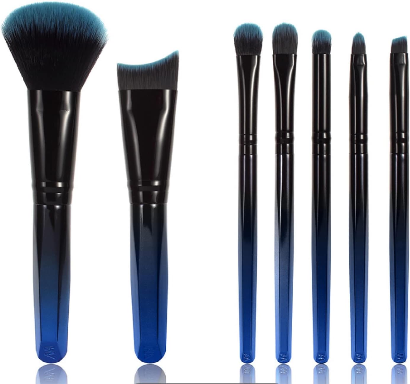 Makeup Brush Beauty Brush Makeup Brushes Eye Makeup Brushes 7 Mini Make-Up Kwasten Set, Gegalvaniseerde Gradiënt Kleur Draagbare Make-Up Tools, Volledige Set Beauty Make-Up Kwasten,Kleurrijk Blauw
