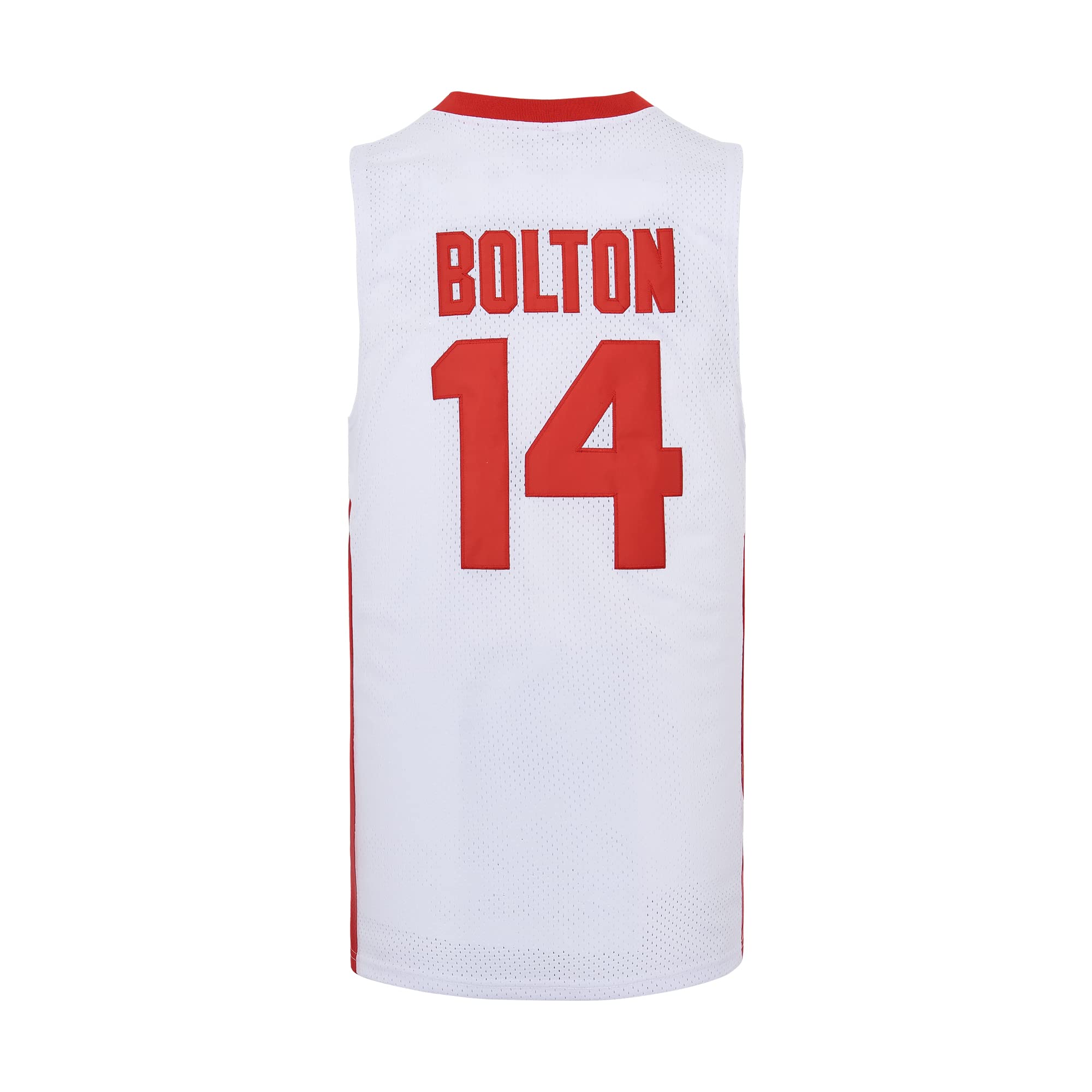 Men's #14 Troy Bolton Jersey,Wildcats High School Jersey,8 Chad Danforth Basketball Jersey, #14 Bolton White, XL