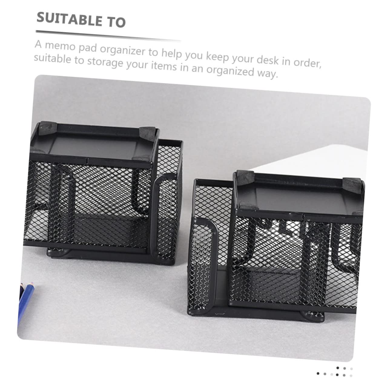 OFFSCH 2pcs Desktop Memo Pad Holder Stylish Notepad Container for Office Unique Design for Organizing Stationery Smooth Surface to Prevent Scratches Compact Lightweight for Home and Work