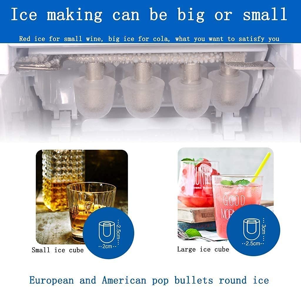 5jjjlooopp Ice Maker Fully Automatic Desktop Hc Desktop Home Ice Maker, 15kg Ice Making 6-8 Minutes Rapid Ice Making Ice Maker No Pipe Required on Fridge.com - View 5