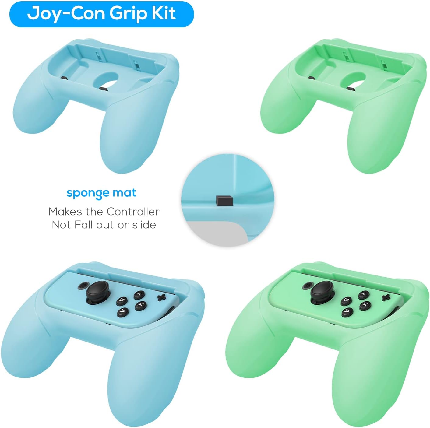 FASTSNAIL Switch Accessories Bundle Upgraded Essentia Pack Compatible with Nintendo Switch with Carrying Storage Case & Screen Protector,Handle Grips for Joy Con&Steering Wheels,Game Cases