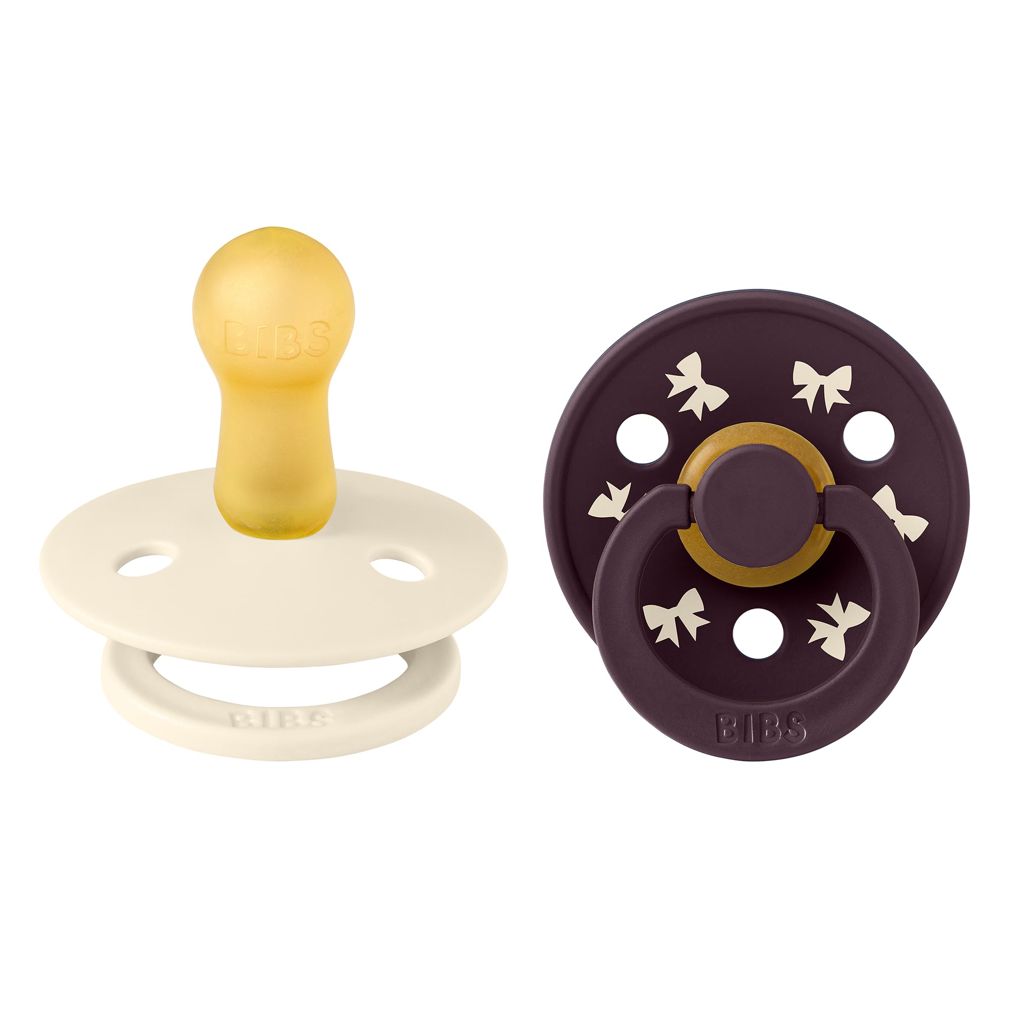 BIBS Colour Studio Soother 2-Pack, BPA Free Dummy Pacifier, Round Nipple. Natural Rubber Latex, Made in Denmark, Size 2 (6-18 Months), Violet Sky/Petal — view 35