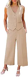 Conjunto de calça feminina elegante de duas peças para negócios, casual, blazer sem mangas, colete de verão e calça