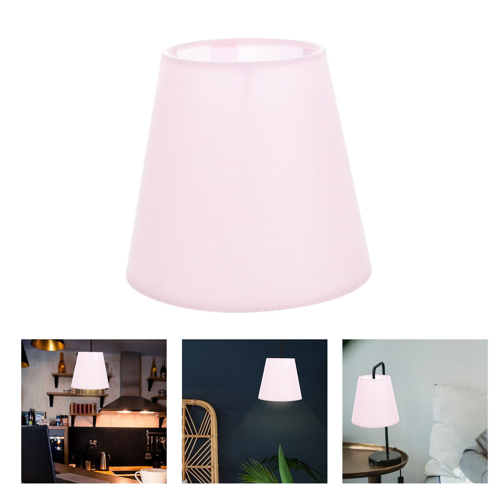 Tofficu Macaron Lamp Shade 5.51 Inch Pink Fabric Drum Light Cover for Pendant Table Floor Lamps Indoor Lighting Accessory - Image 4