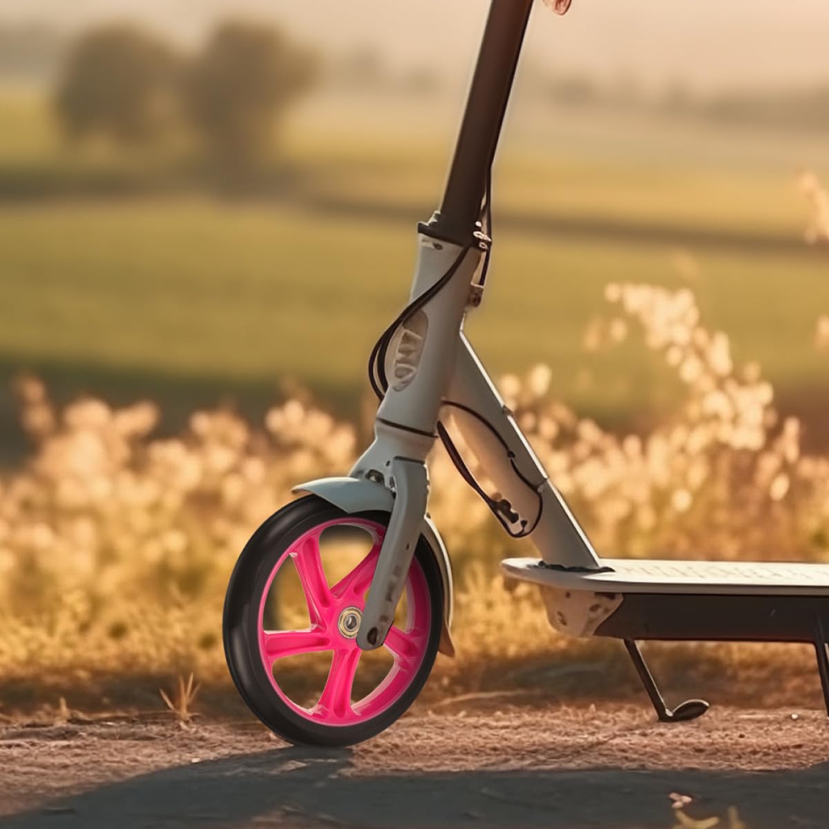Kichvoe Ruote per Monopattino Elettrico in Pu ad Alta Durezza e Resistenza allo Strappo, 1 Paio di Ruote Elastiche Rosse per Scooter Stunt e Sport