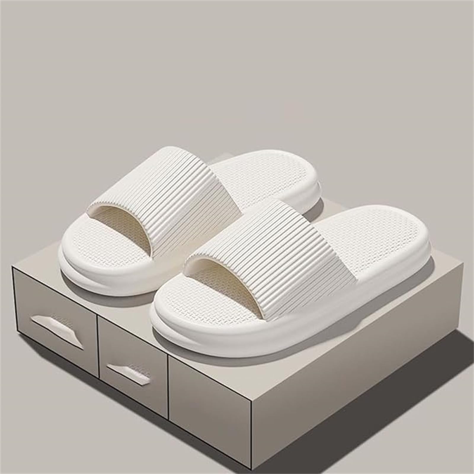 Claquettes Hommes Femmes Chaussons Antidérapants Pantoufles de Nuage Léger Pantoufles de Douche Souplesse Sliders Soft Tongs Sandales pour Maison,Jardin,Plage,Piscine