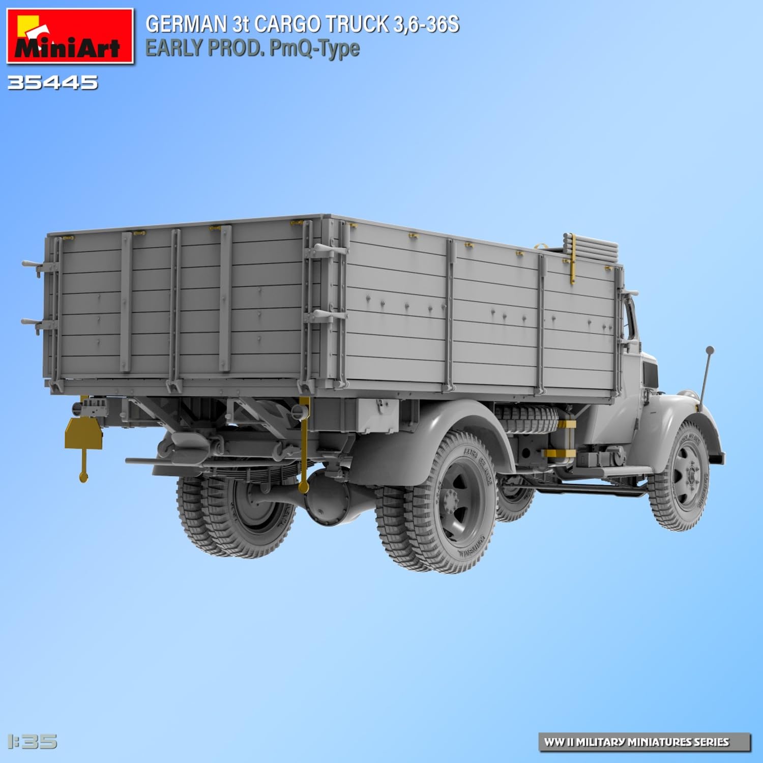 MiniArt 35445 1:35 Dt. 3t Cargo Truck früfrühen Prod. - Reproducción fiel de maquetas, fabricación de maquetas, kit de plástico, manualidades, afición, pegado, maqueta, montaje, sin pintar