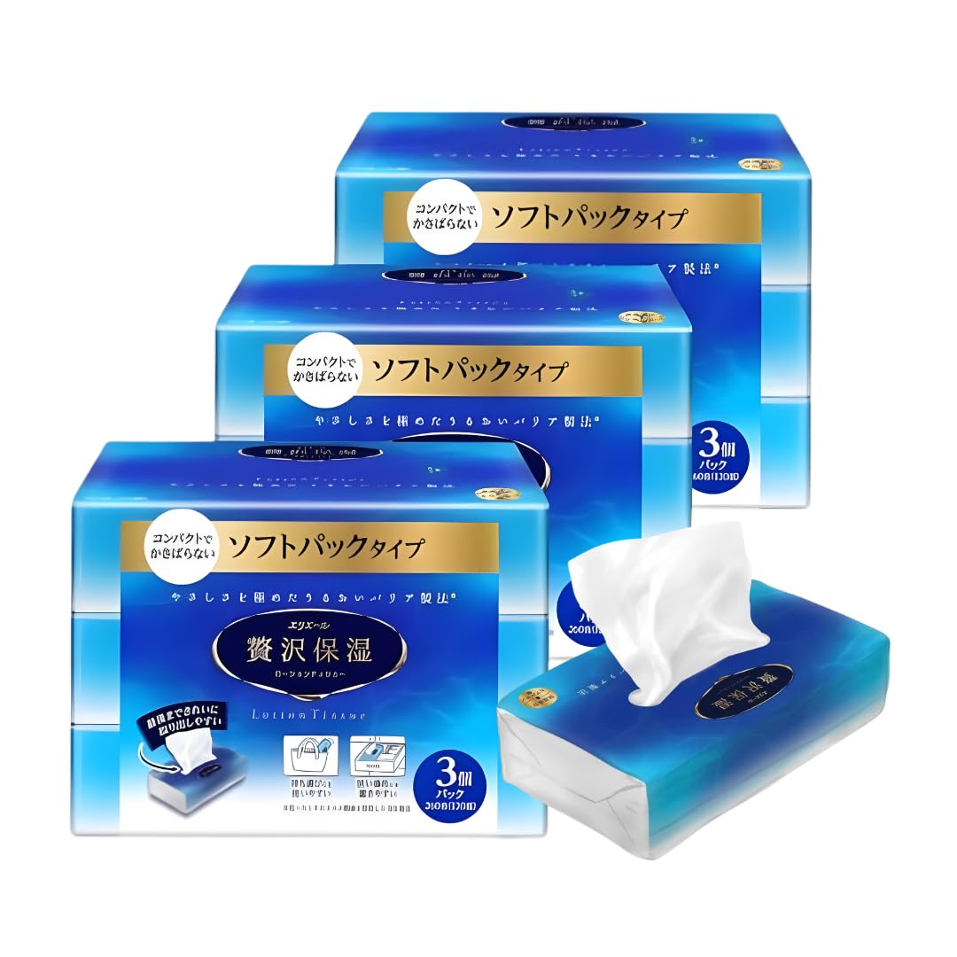 【まとめ買い】贅沢 保湿 ソフトパックティシュー 260枚 × 9パック