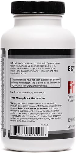 Miniatura 3 de Beverly International Fit Tabs Daily Multi-Vitamina/Mineral con Peptonato de Hierro, 120 Tabletas. (30 porciones) Note la diferencia. No te pierdas
