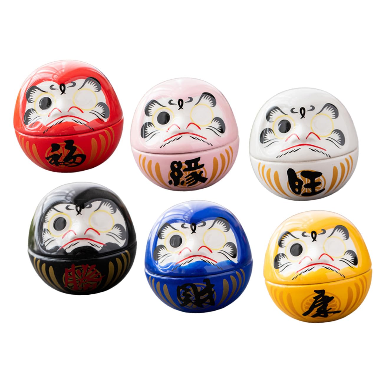 Gatuida 6piezas Adornos de Gato Suerte Japoneses de Cerámica Decoración para Escritorio Adorable Estatua para Vaso Manualidades para Decoración de Hogar