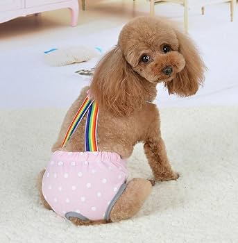 D-GROEE Diaper Dog Sanitary Pantie With Suspender Physiological Shorts Puppy Polka Dot Striped Diapers Pants For Small Girl Female Dogs Cat