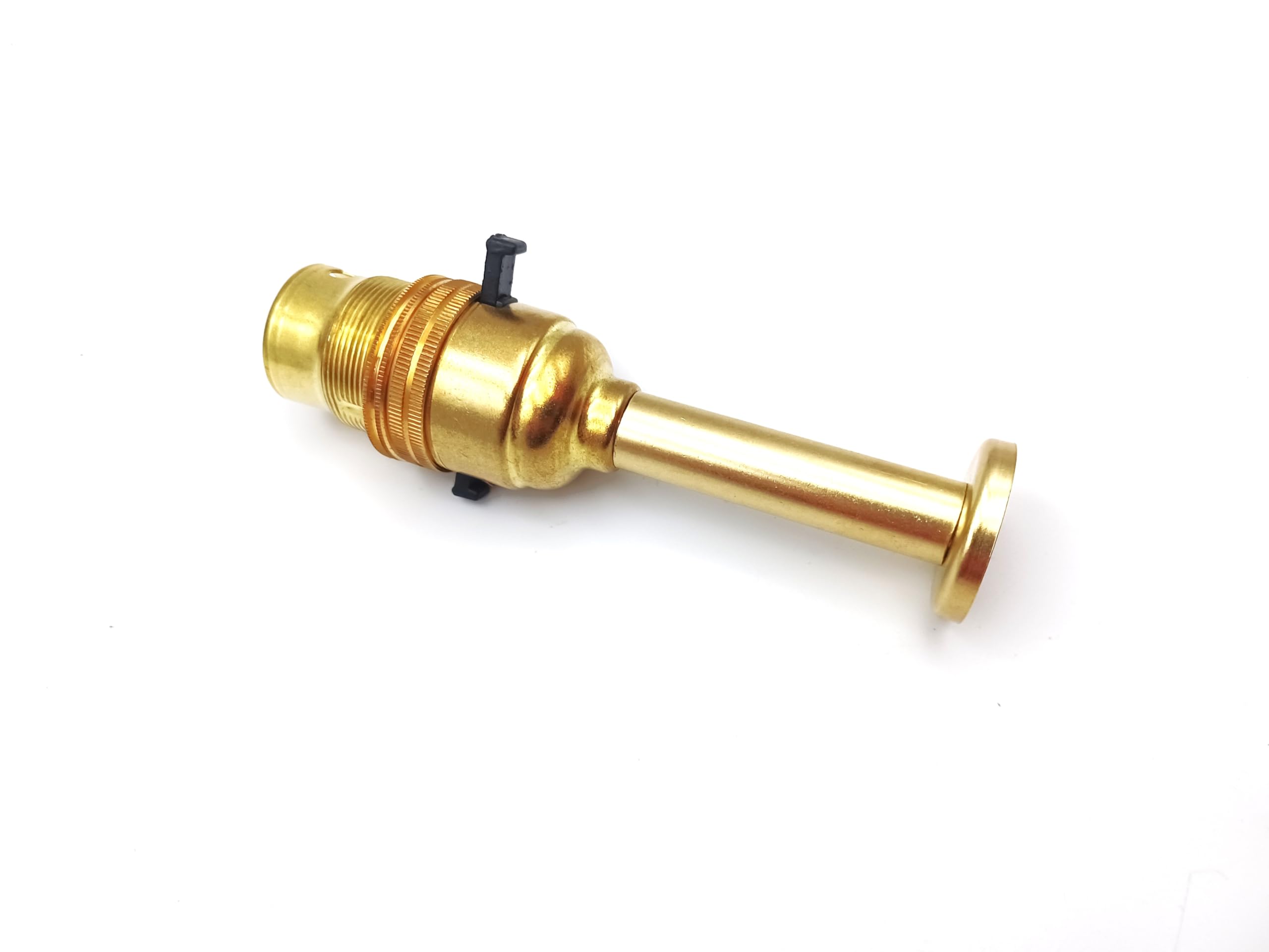 Switched Pedestal Lamp Holder B22 Brass Choice of Height (Large 115mm)