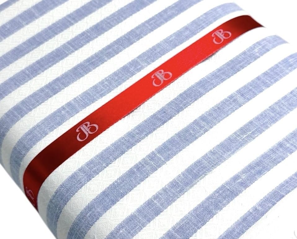 Image of JHABAK'S Unstitched Striped Shirt Fabric for Men - Cotton Linen Blend Lining Material - Shirt and Kurta Piece Cloth