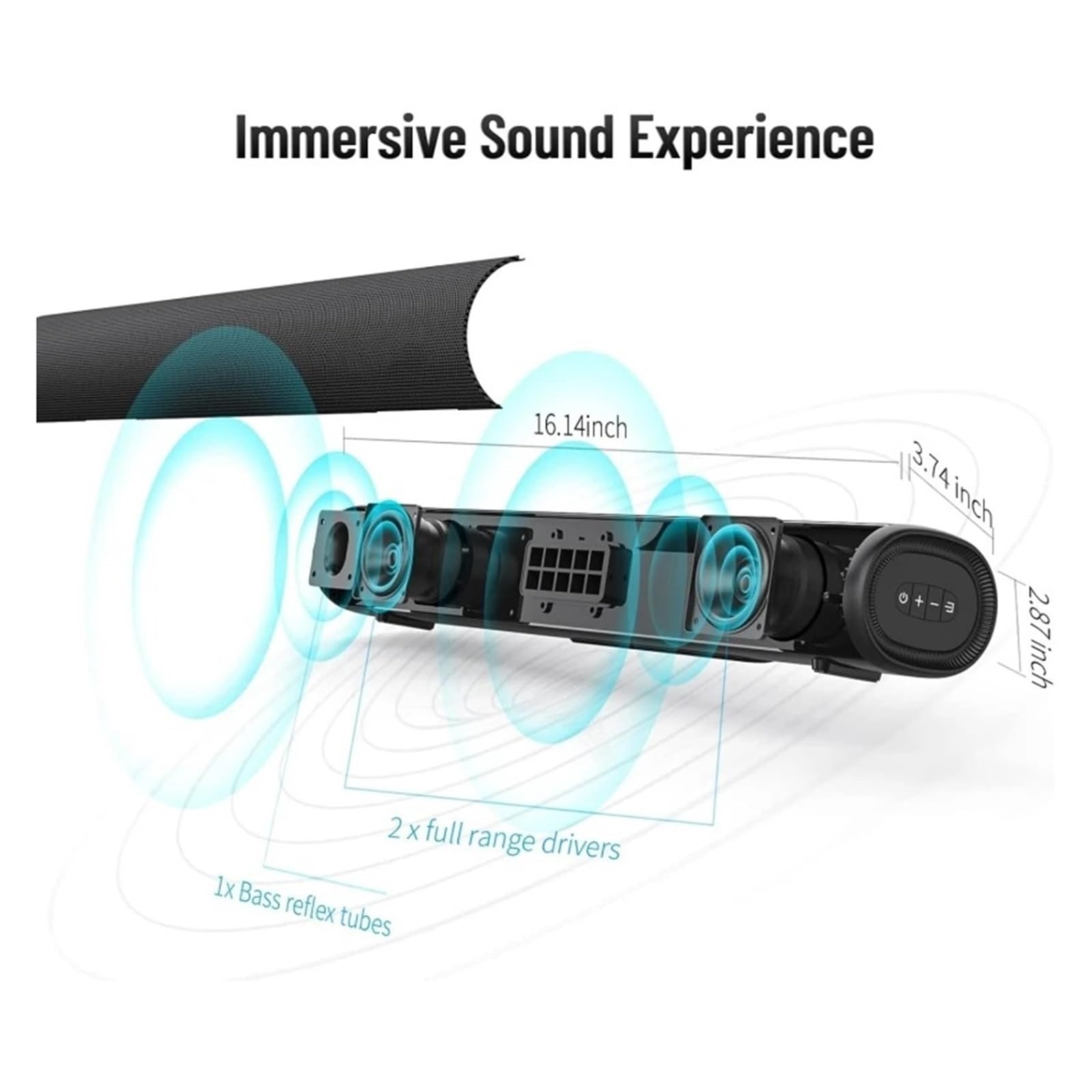 Soundbar A Colonna Wireless Da 50 W, Altoparlanti Bluetooth, Potente Musicale 3D For Home Theater, For TV E PC Connettività Versatile