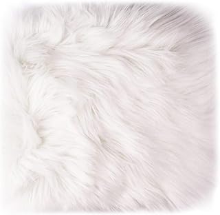 12’’ Small Faux Fur Sheepskin Cushion Soft Plush Area Rug, White Photo Background for Small Product Desktop Photography, J...