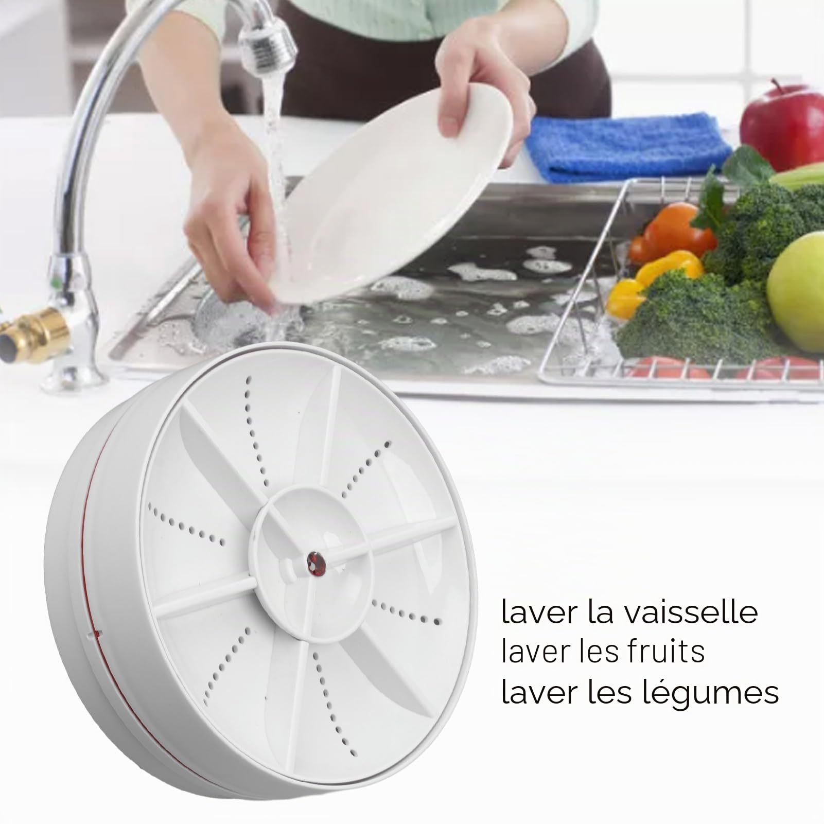 Mini Lave-Vaisselle de Comptoir Portable 18W pour Vaisselle de Légumes Fruits ()