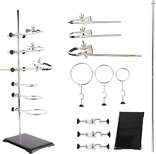 Laboratory Stand Support Metalware Set - Premium Iron Material Support Stand, Lab Clamp Flask Clamp Condenser Stand 60cm