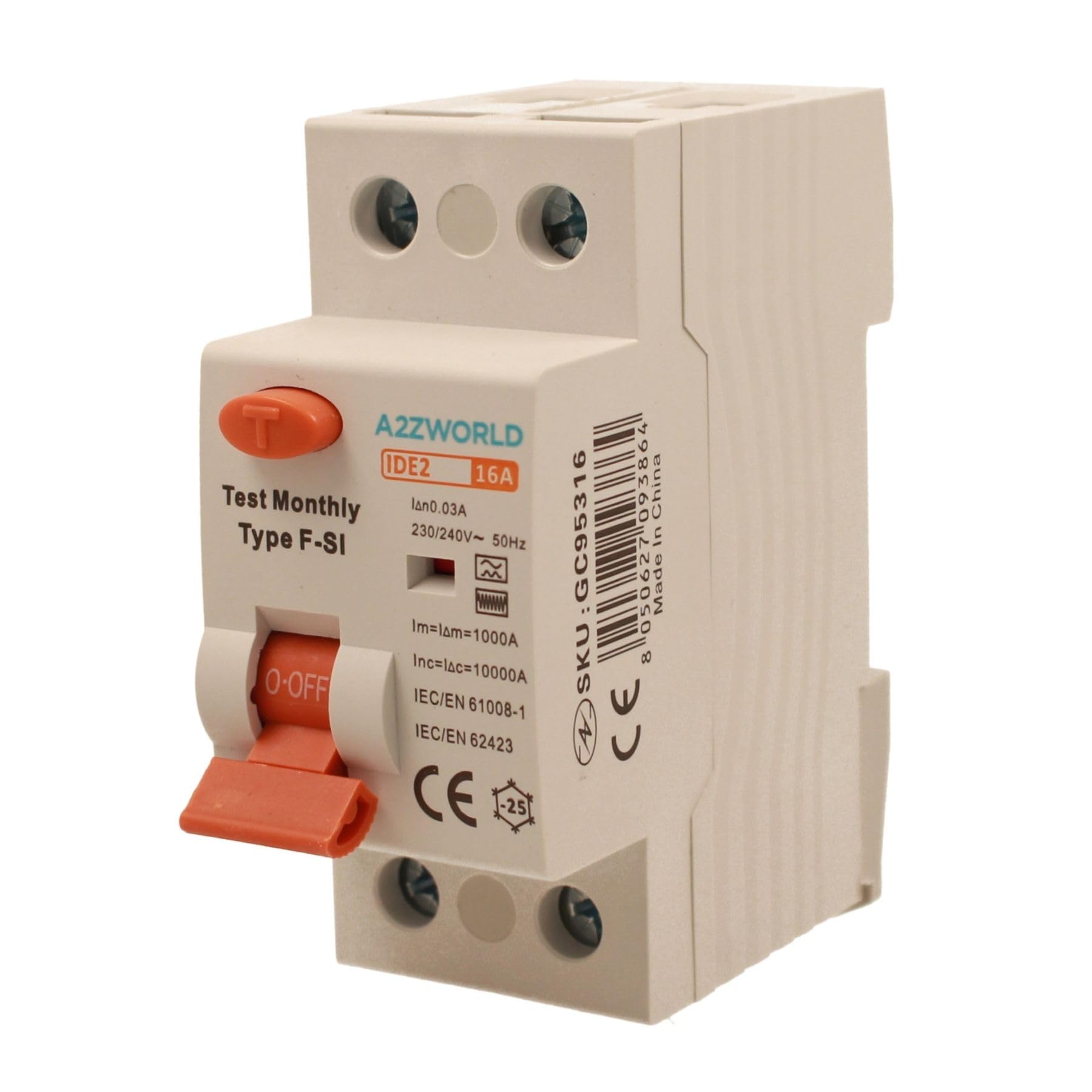 Disjoncteur différentiel Type F-SI super immunisé 16A 30mA 1P+N 10kA 2 modules
