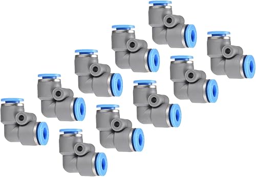 Miniatura 10 de M METERXITY Paquete de 2 codos neumáticos de aire  Empuje de 90 grados para conectar accesorios de aire de conexión rápida, aplicar a la conexión de