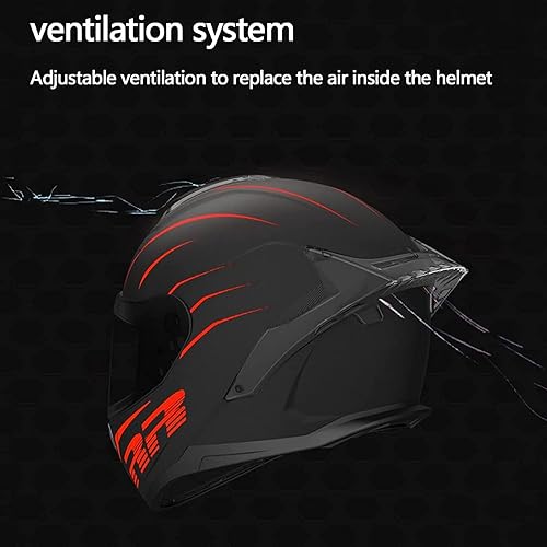 Miniatura 5 de RUANLOV Casco de motocicleta de cara completa, casco de motocicleta frontal abatible, casco integrado aprobado por DOTECE, casco abatible de cara